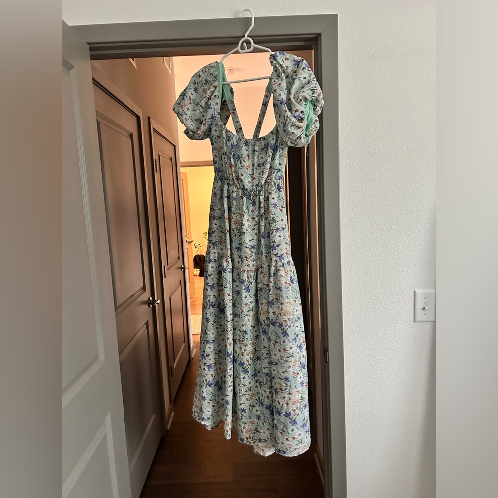 ASTR the label floral ruffle sleeve midi dress - worn once